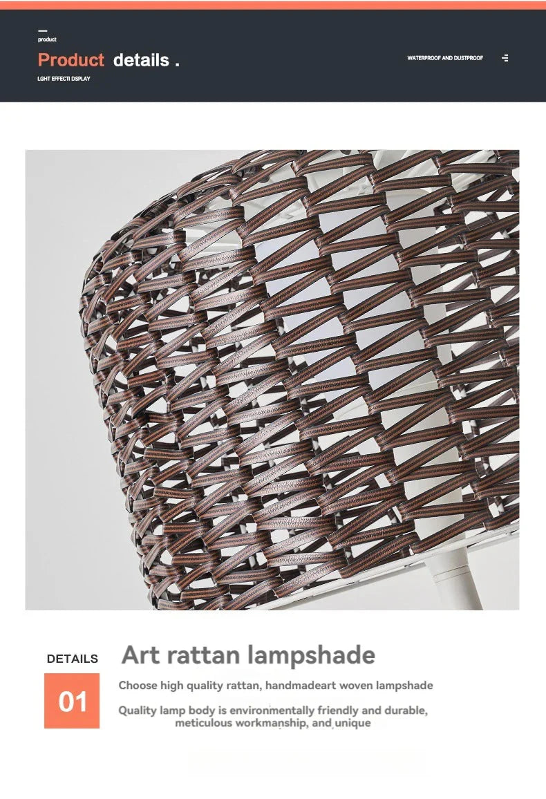 Luminaire Élégant en Rotin Solaire IP54 - IL562839-ILLUMEEN.COM