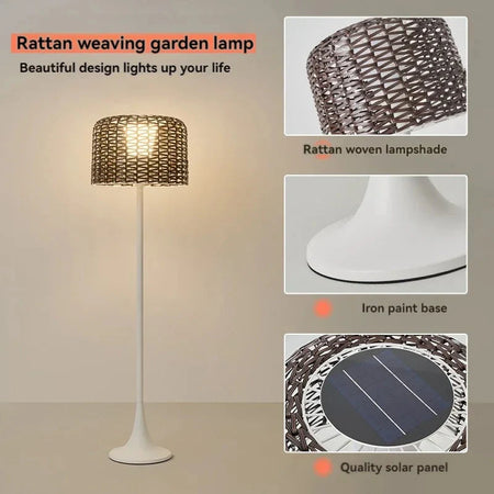 Luminaire Élégant en Rotin Solaire IP54 - IL562839-ILLUMEEN.COM