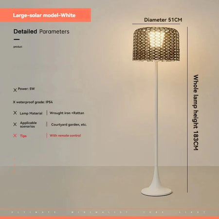 Luminaire Élégant en Rotin Solaire IP54 - IL562839-ILLUMEEN.COM