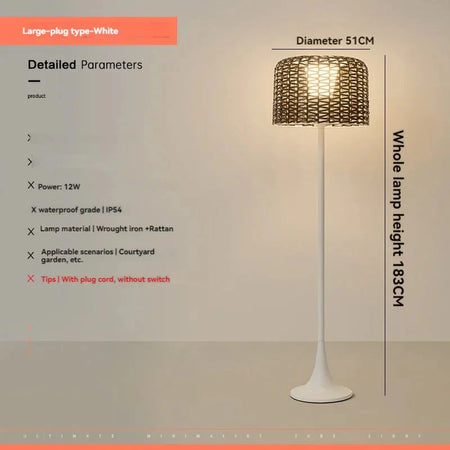 Luminaire Élégant en Rotin Solaire IP54 - IL562839-ILLUMEEN.COM