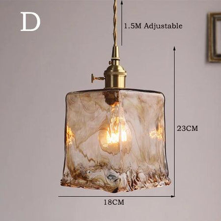 Luminaire Élégant en Verre Marbré avec Laiton IL582407-ILLUMEEN.COM