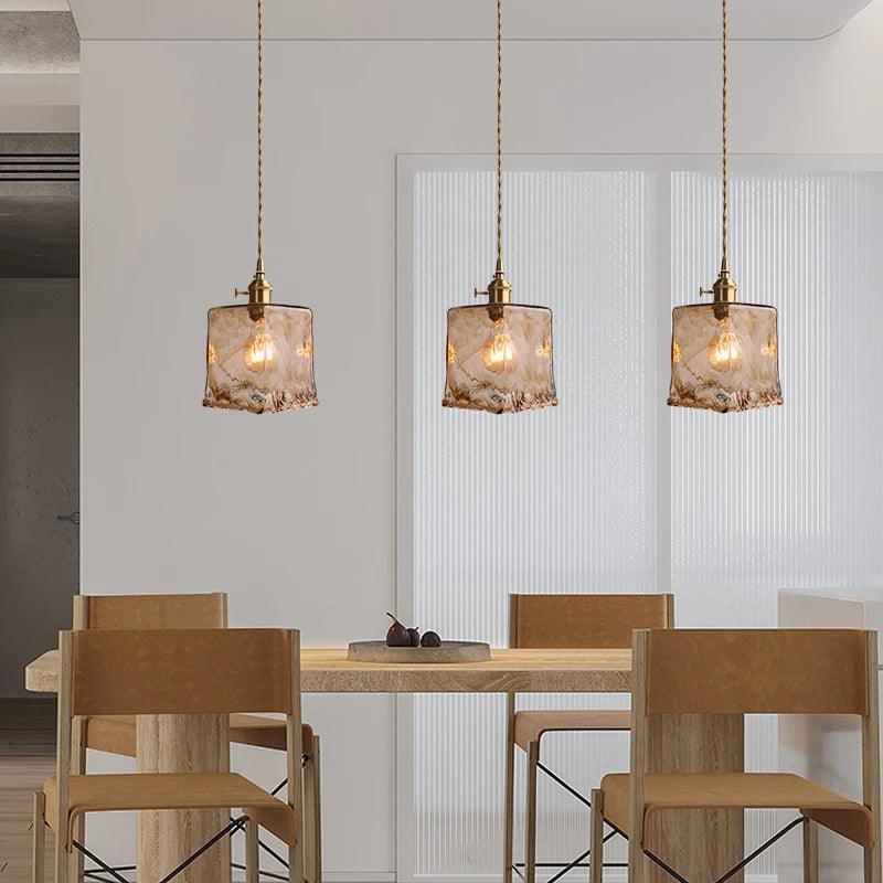 Luminaire Élégant en Verre Marbré avec Laiton IL582407-ILLUMEEN.COM