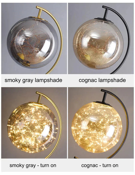 Luminaire Élégant en Verre Noir et Or IL482639-ILLUMEEN.COM