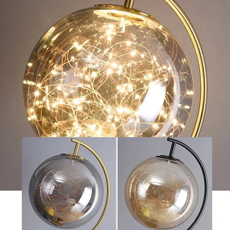 Luminaire Élégant en Verre Noir et Or IL482639-ILLUMEEN.COM