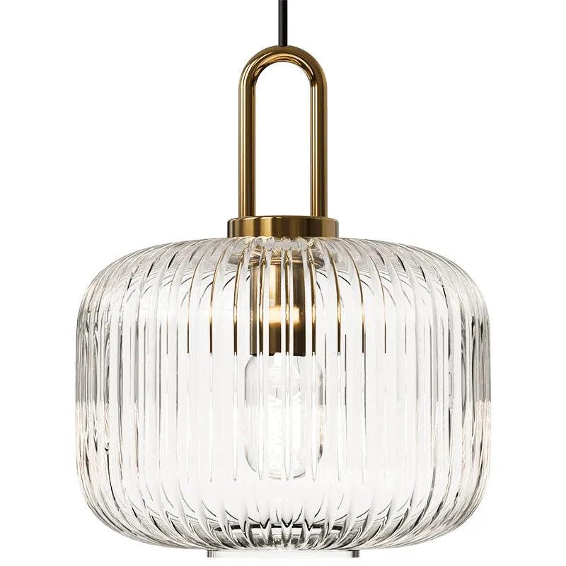 Luminaire Élégant en Verre Strié Doré IL583274-ILLUMEEN.COM