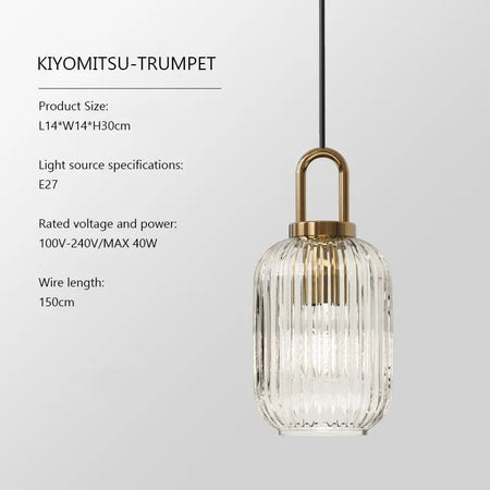 Luminaire Élégant en Verre Strié Doré IL583274-ILLUMEEN.COM