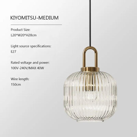 Luminaire Élégant en Verre Strié Doré IL583274-ILLUMEEN.COM