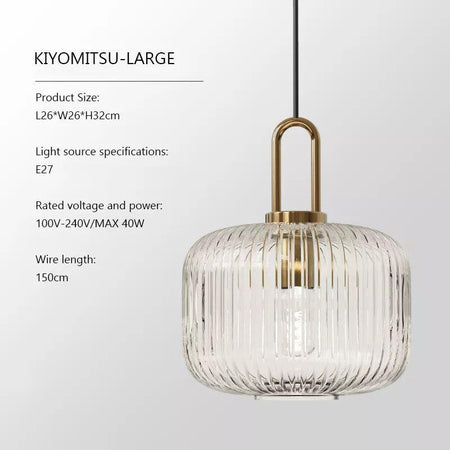 Luminaire Élégant en Verre Strié Doré IL583274-ILLUMEEN.COM