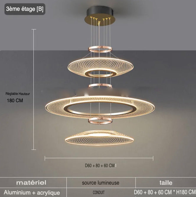 Luminaire Élégant et Innovant en Aluminium Doré IL527430-ILLUMEEN.COM