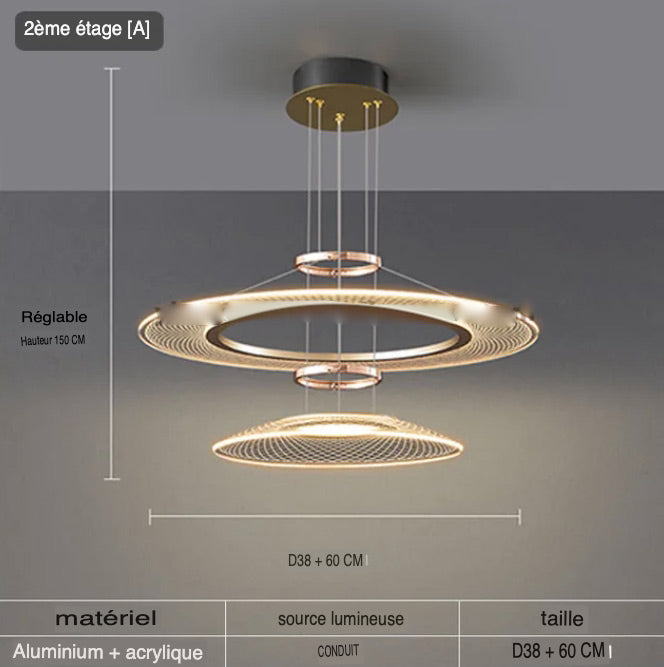Luminaire Élégant et Innovant en Aluminium Doré IL527430-ILLUMEEN.COM