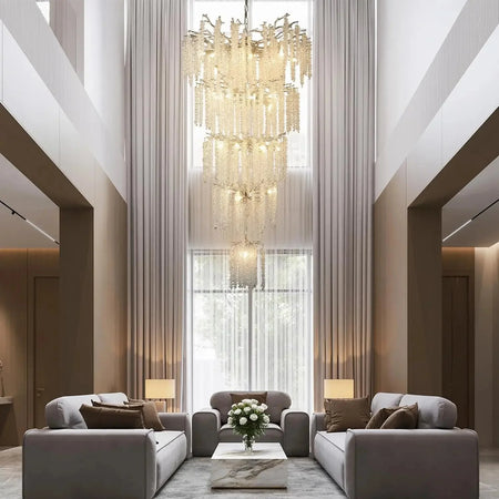 Luminaire Élégant IL452637 : Lustre Cristal Chic avec Pompon-ILLUMEEN.COM