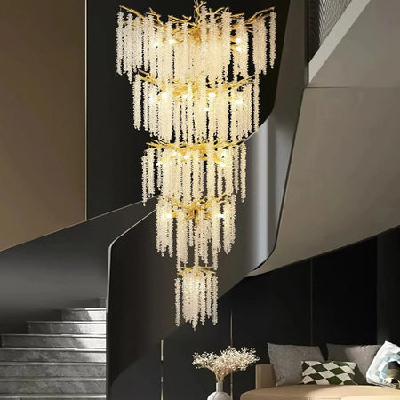 Luminaire Élégant IL452637 : Lustre Cristal Chic avec Pompon-ILLUMEEN.COM