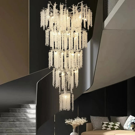 Luminaire Élégant IL452637 : Lustre Cristal Chic avec Pompon-ILLUMEEN.COM