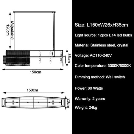 Luminaire Élégant IL485732 en Cristal et Acier Inoxydable-ILLUMEEN.COM