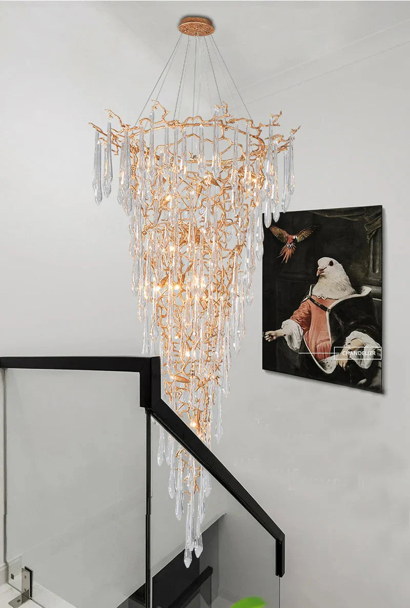 Luminaire Élégant IL583927 - Chandelier en Cristal Moderne aux Inspirations Florales et Élégantes pour un Foyer Sophistiqué-ILLUMEEN.COM