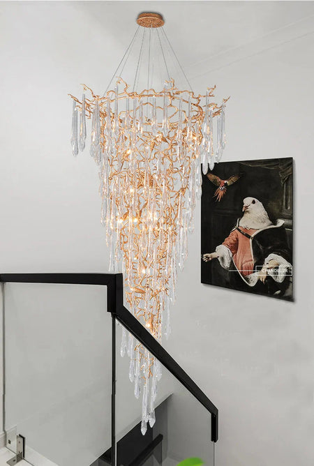 Luminaire Élégant IL583927 - Chandelier en Cristal Moderne aux Inspirations Florales et Élégantes pour un Foyer Sophistiqué-ILLUMEEN.COM