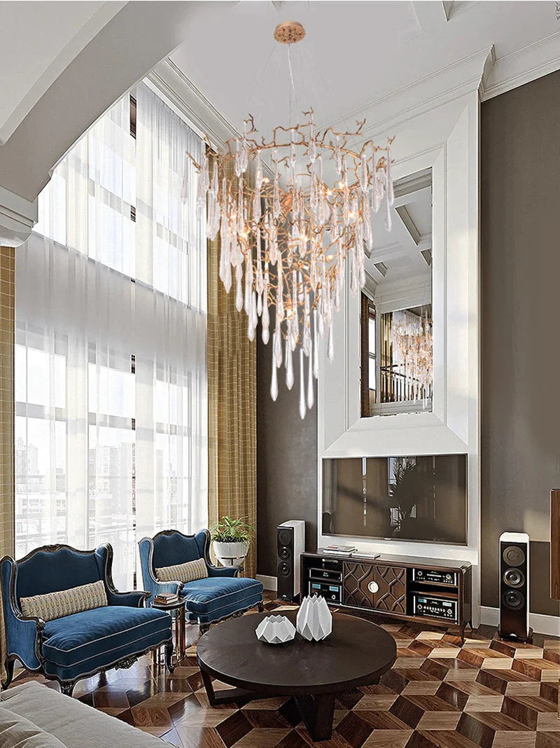 Luminaire Élégant IL583927 - Chandelier en Cristal Moderne aux Inspirations Florales et Élégantes pour un Foyer Sophistiqué-ILLUMEEN.COM
