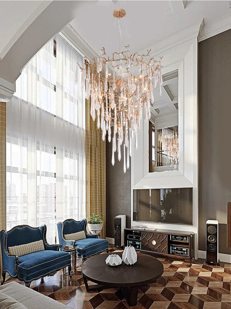 Luminaire Élégant IL583927 - Chandelier en Cristal Moderne aux Inspirations Florales et Élégantes pour un Foyer Sophistiqué-ILLUMEEN.COM