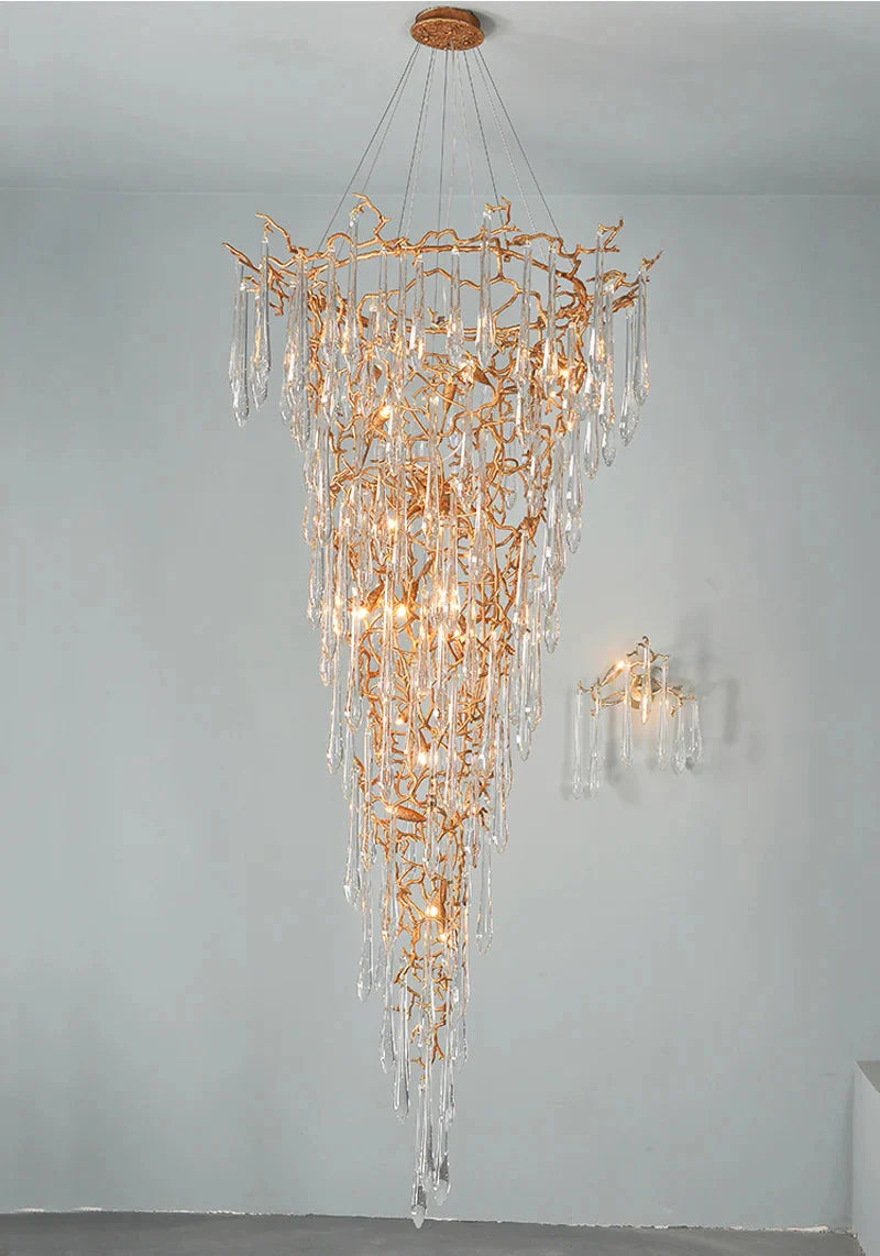Luminaire Élégant IL583927 - Chandelier en Cristal Moderne aux Inspirations Florales et Élégantes pour un Foyer Sophistiqué-ILLUMEEN.COM