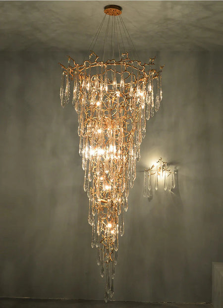 Luminaire Élégant IL583927 - Chandelier en Cristal Moderne aux Inspirations Florales et Élégantes pour un Foyer Sophistiqué-ILLUMEEN.COM