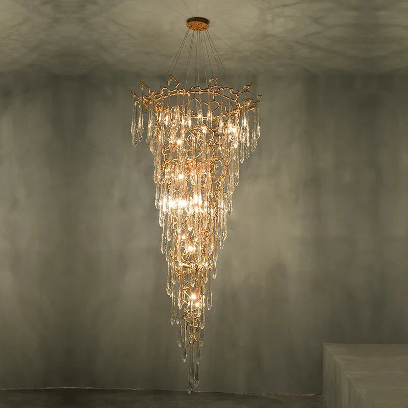 Luminaire Élégant IL583927 - Chandelier en Cristal Moderne aux Inspirations Florales et Élégantes pour un Foyer Sophistiqué-ILLUMEEN.COM