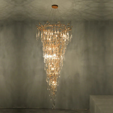 Luminaire Élégant IL583927 - Chandelier en Cristal Moderne aux Inspirations Florales et Élégantes pour un Foyer Sophistiqué-ILLUMEEN.COM