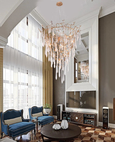 Luminaire Élégant IL583927 - Chandelier en Cristal Moderne aux Inspirations Florales et Élégantes pour un Foyer Sophistiqué-ILLUMEEN.COM