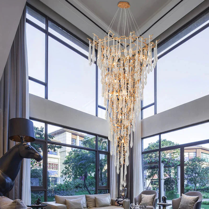 Luminaire Élégant IL583927 - Chandelier en Cristal Moderne aux Inspirations Florales et Élégantes pour un Foyer Sophistiqué-ILLUMEEN.COM