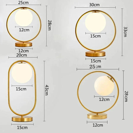 Luminaire Élégant : Lampe de Table en Verre Doré IL246817-ILLUMEEN.COM