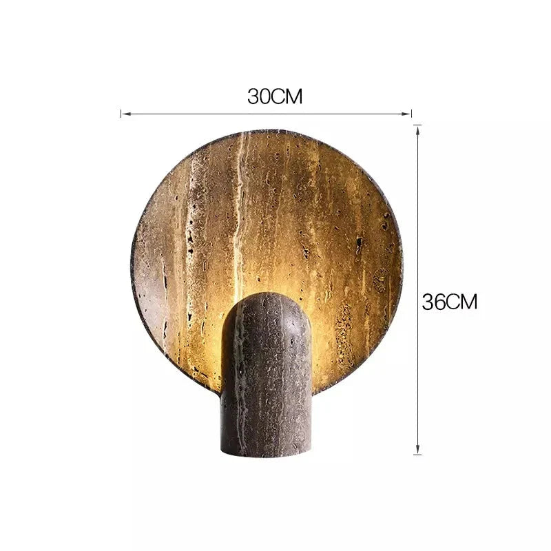 Luminaire Élégant : Lampe de Table LED en Résine Minimaliste, Couleur Travertin Foncé IL582739-ILLUMEEN.COM