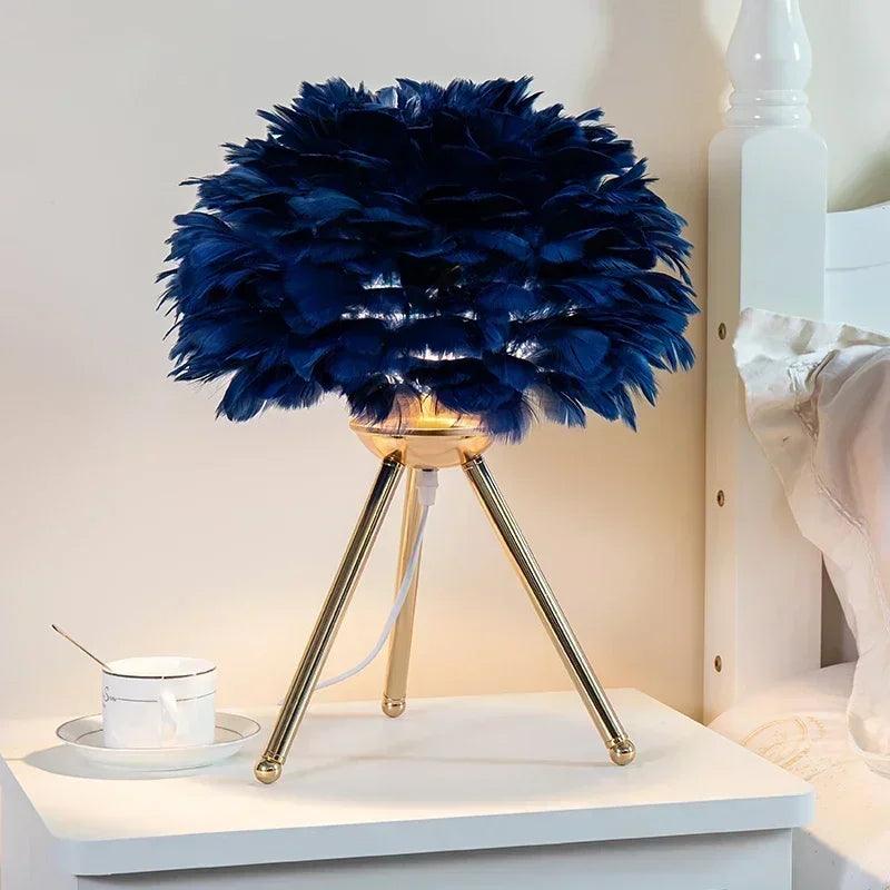 Luminaire Élégant Lampe de Table Plumes d'Oie IL582734-ILLUMEEN.COM