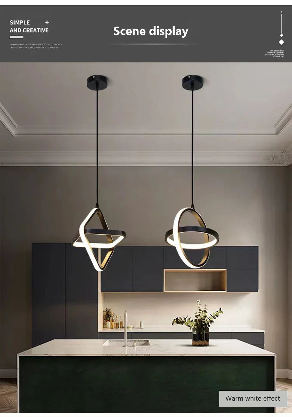 Luminaire Élégant Noir Sanoni à LED IL582304-ILLUMEEN.COM