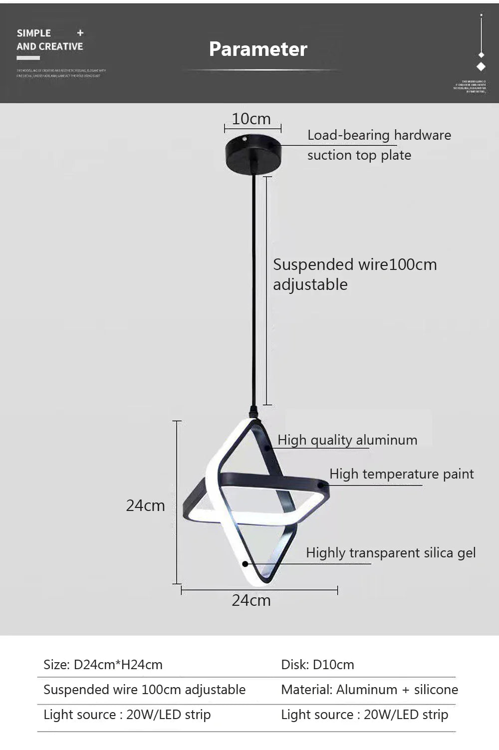 Luminaire Élégant Noir Sanoni à LED IL582304-ILLUMEEN.COM