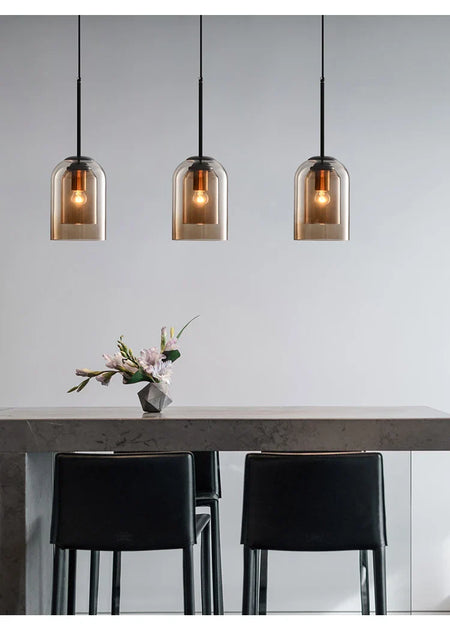 Luminaire Élégant Suspension Verre Double IL593748-ILLUMEEN.COM