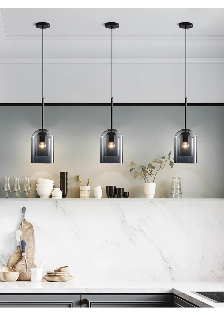 Luminaire Élégant Suspension Verre Double IL593748-ILLUMEEN.COM