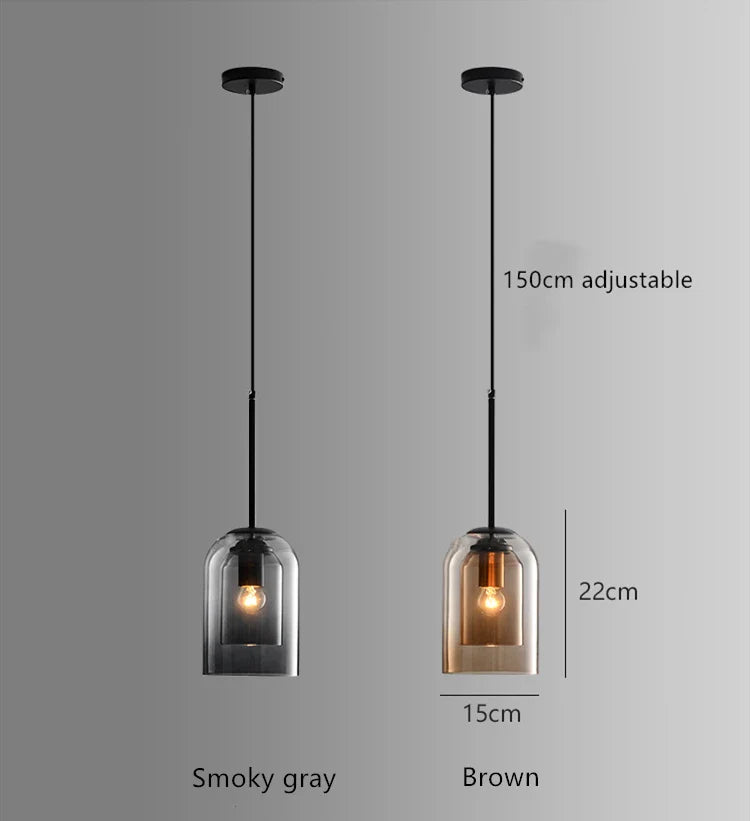 Luminaire Élégant Suspension Verre Double IL593748-ILLUMEEN.COM