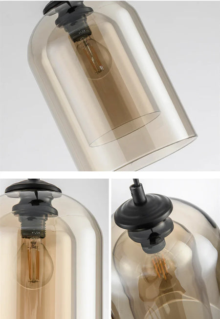 Luminaire Élégant Suspension Verre Double IL593748-ILLUMEEN.COM