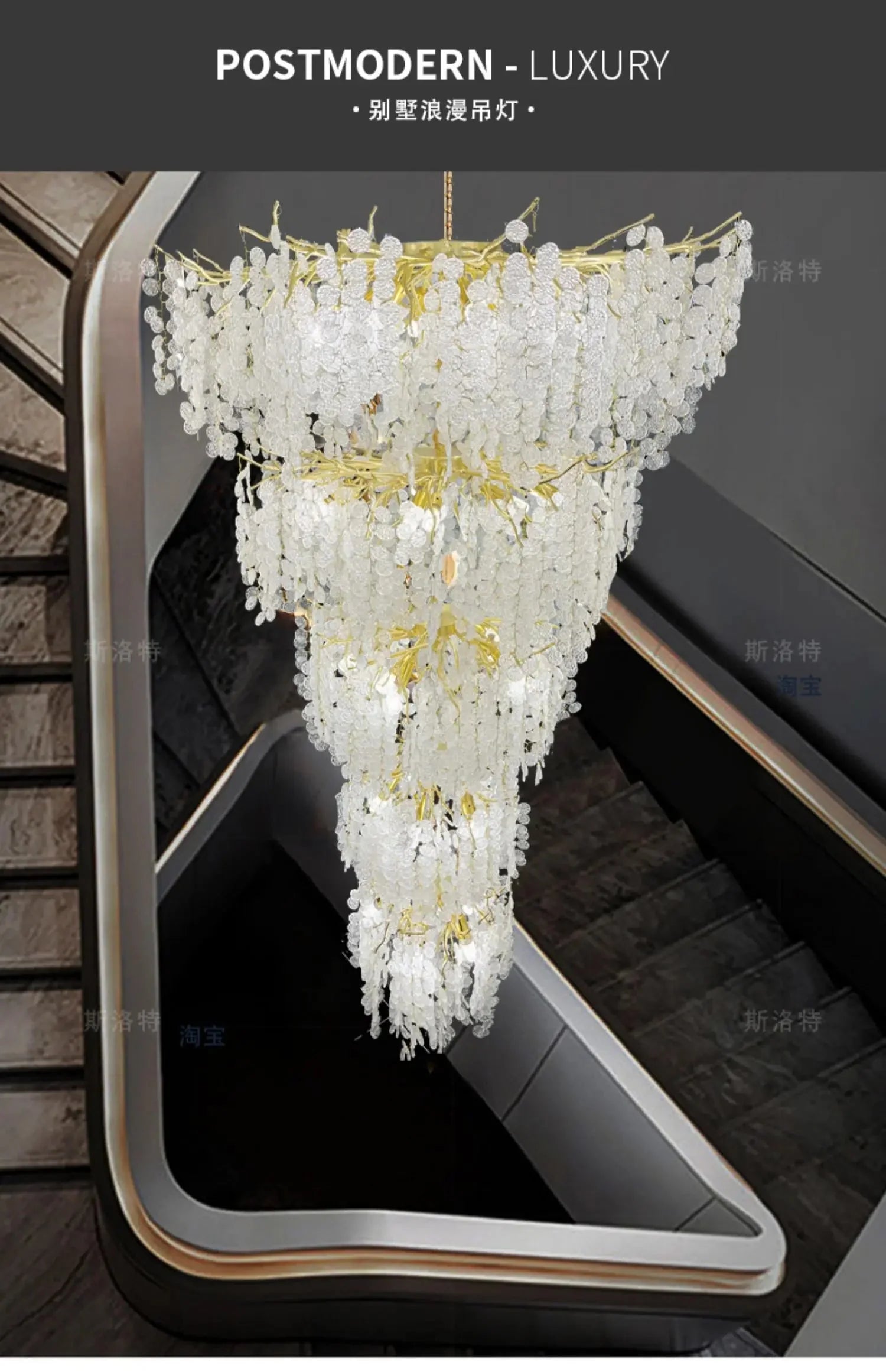 Luminaire IL457821 : Lustre en Cristal d'Or Raffiné-ILLUMEEN.COM
