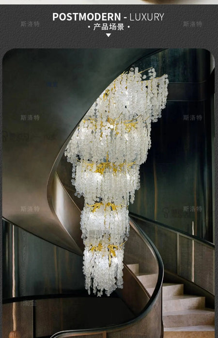 Luminaire IL457821 : Lustre en Cristal d'Or Raffiné-ILLUMEEN.COM
