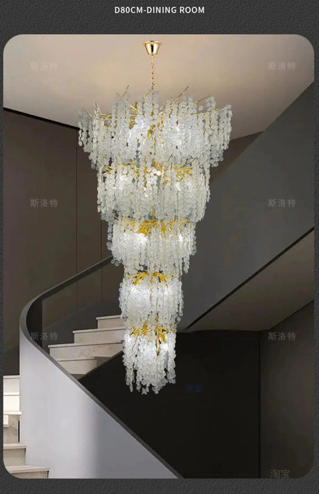 Luminaire IL457821 : Lustre en Cristal d'Or Raffiné-ILLUMEEN.COM