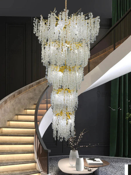 Luminaire IL457821 : Lustre en Cristal d'Or Raffiné-ILLUMEEN.COM