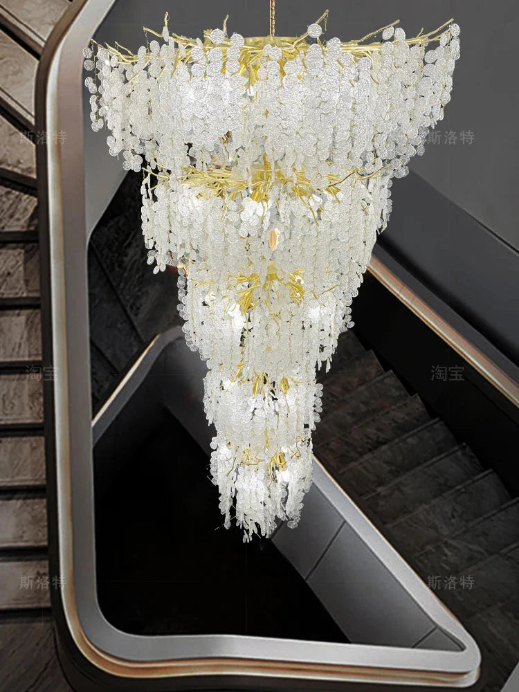 Luminaire IL457821 : Lustre en Cristal d'Or Raffiné-ILLUMEEN.COM
