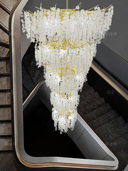 Luminaire IL457821 : Lustre en Cristal d'Or Raffiné-ILLUMEEN.COM