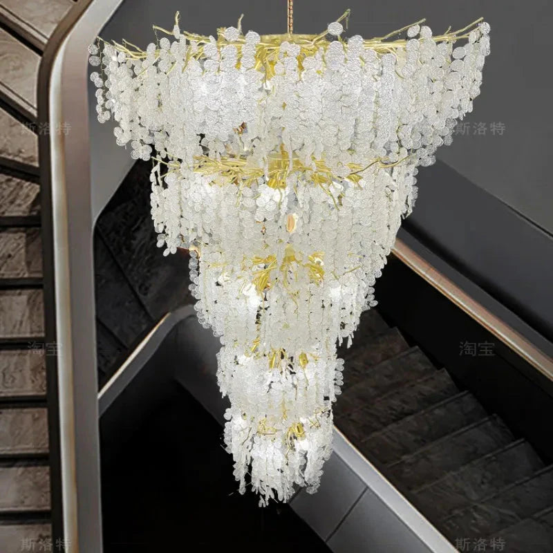 Luminaire IL457821 : Lustre en Cristal d'Or Raffiné-ILLUMEEN.COM