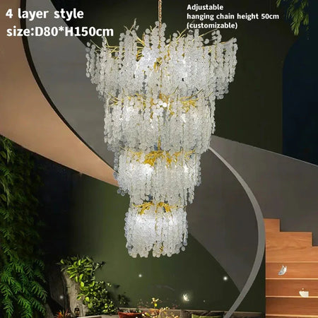 Luminaire IL457821 : Lustre en Cristal d'Or Raffiné-ILLUMEEN.COM
