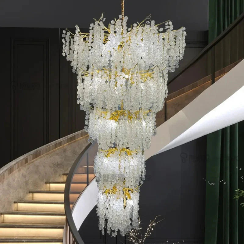 Luminaire IL457821 : Lustre en Cristal d'Or Raffiné-ILLUMEEN.COM
