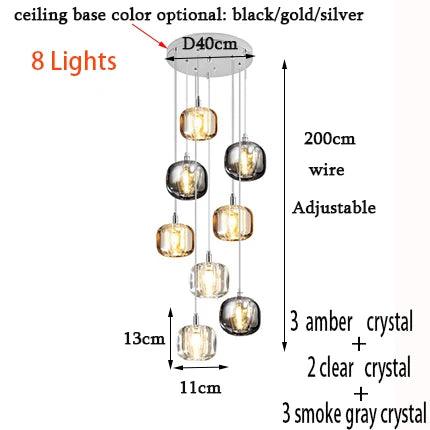 Luminaire IL472839 : Lustre Sur Mesure en Cristal et Acier Inoxydable pour une Ambiance Élégante et Moderne-ILLUMEEN.COM