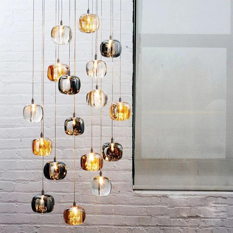 Luminaire IL472839 : Lustre Sur Mesure en Cristal et Acier Inoxydable pour une Ambiance Élégante et Moderne-ILLUMEEN.COM