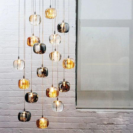 Luminaire IL472839 : Lustre Sur Mesure en Cristal et Acier Inoxydable pour une Ambiance Élégante et Moderne-ILLUMEEN.COM