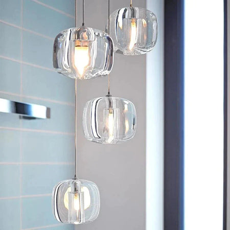Luminaire IL472839 : Lustre Sur Mesure en Cristal et Acier Inoxydable pour une Ambiance Élégante et Moderne-ILLUMEEN.COM
